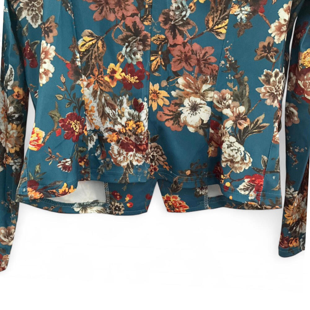 Private Label Teal Floral Velvet Blazer - Picture 7 of 9